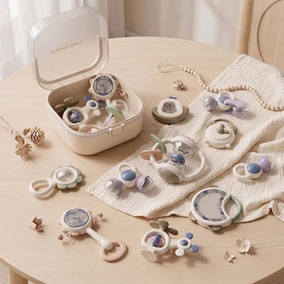 cadeau naissance coffret hochet sensoriel montessori boîte rangement
