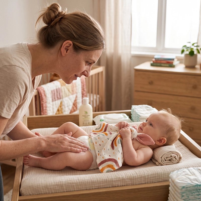 change de bebe avec doudou lange bebe en coton
