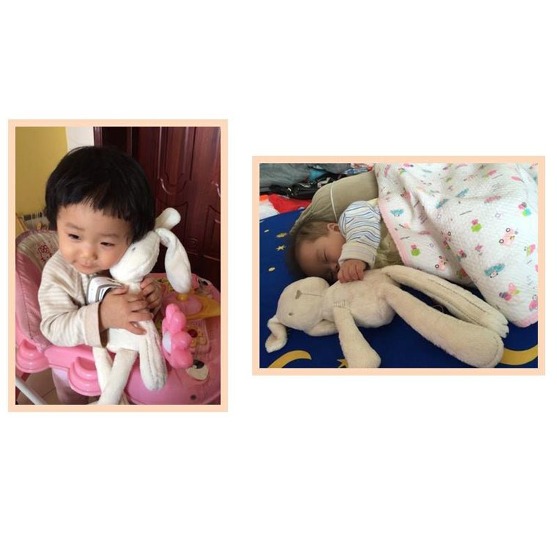 Peluche lapin deux bébé poupée lapin blanc câlin dormir