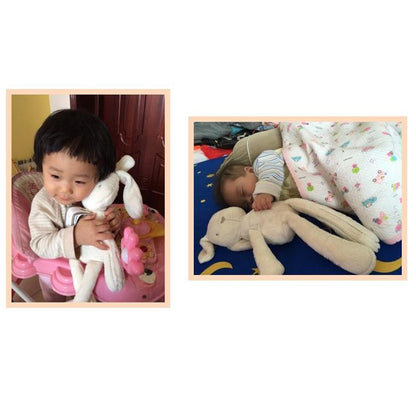 Peluche lapin deux bébé poupée lapin blanc câlin dormir