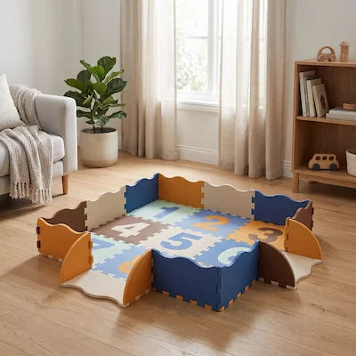 tapis éveil puzzle bordures relevées parc jeu