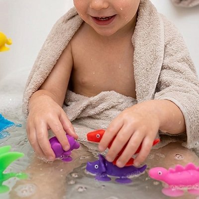 Jouets de bain bébé - Le set de dinosaures à ventouses