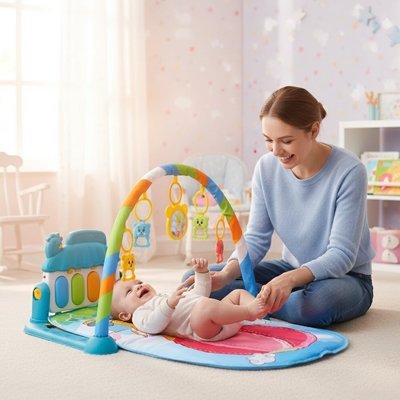 Tapis d'Éveil et d'Activité pour Bébé - Évolutif & Musical