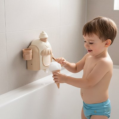 Jouet bébé pour le bain - Machine à crème glacée