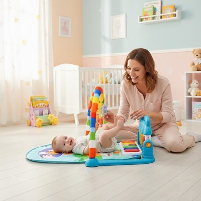 Environnement ludique pour bébé avec arches colorées
