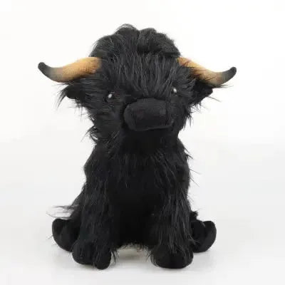 Peluche bovine noire, idéale pour câlins apaisants enfants