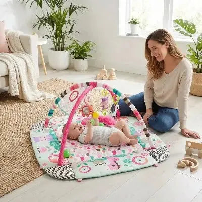 Environnement ludique pour bébé avec accessoires stimulants interactifs