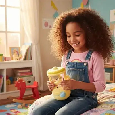 Détails des finitions de la peluche d'éveil animal