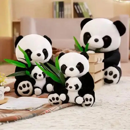 Détails des finitions de la peluche d'éveil panda