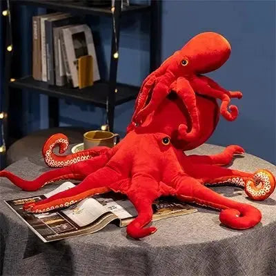 Détails des finitions de la peluche d'éveil pieuvre