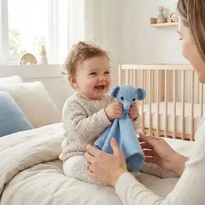 Doudou éléphant rassurant en situation