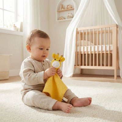 doudou faon dans les mains de bébé | Alan Eveil™