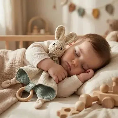 Doudou lapin rassurant en situation