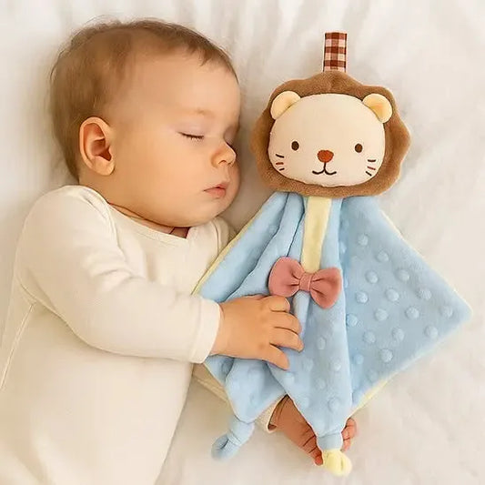 doudou lion accompagne bébé dans son doux sommeil
