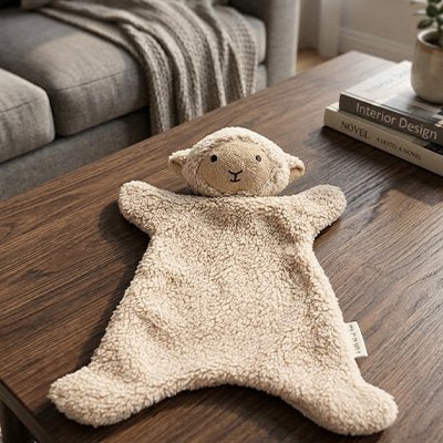 Doudou mouton sur une table | Alan Eveil™