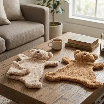 Doudou ours rassurant en situation