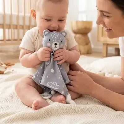 Doudou ours rassurant en situation