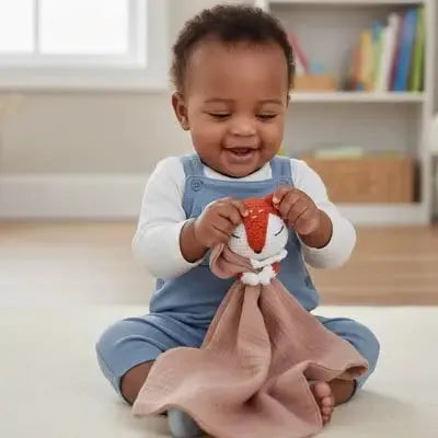 Doudou renard rassurant en situation