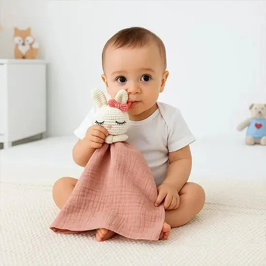 Finitions du doudou d'éveil lapin