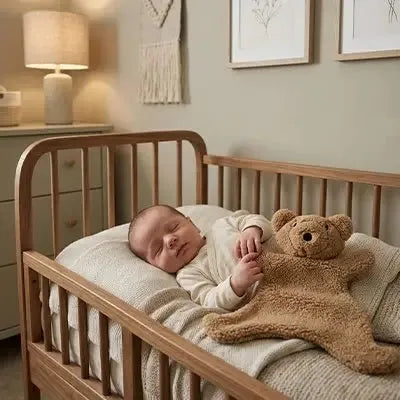 Finitions du doudou d'éveil ours