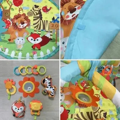 Environnement ludique pour bébés avec motifs animaliers colorés