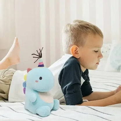 Grande peluche dinosaure démontrant son confort d'utilisation