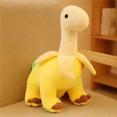 Jouet en peluche jaune inspiré des créatures préhistoriques