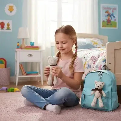 Grande peluche ours démontrant son confort d'utilisation