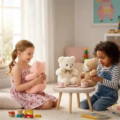 Grande peluche ours en situation de jeu