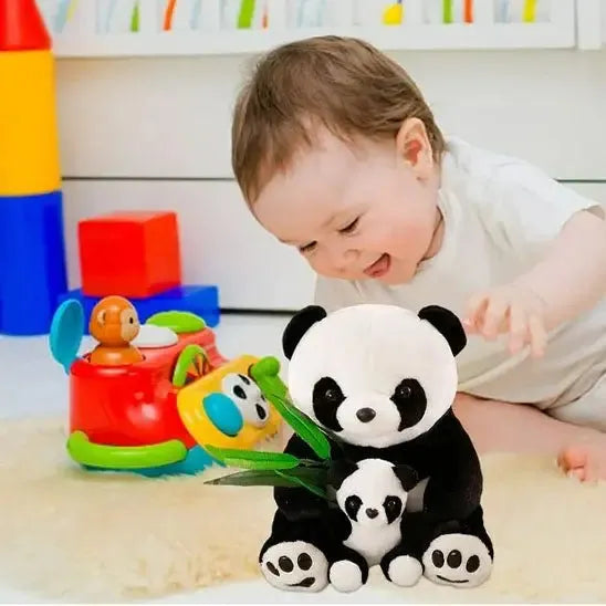Grande peluche panda démontrant son confort d'utilisation