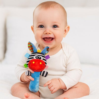 HOCHET POUR BEBE zèbre bébé qui sourit