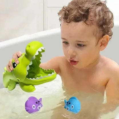 jouet bébé bain crocodile vert flotte dans l'eau