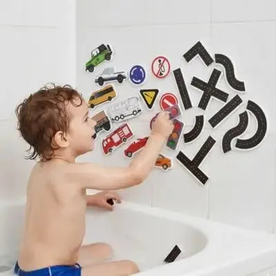 Jouet baignoire avec jouet pour bain bebe au mur