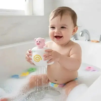 Jouet baignoire bébé, cochon nuageux (autre angle)