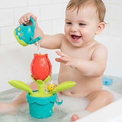 Jouet bain bébé de l'eau sur la fleur - finitions et qualité