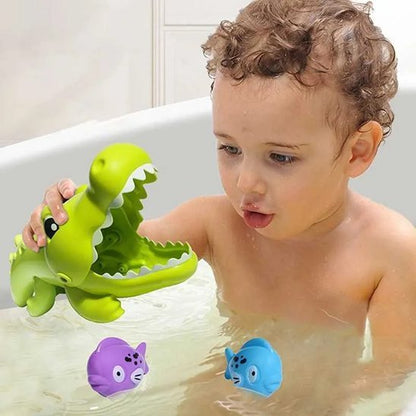 jouet bebe bain crocofish dans baignoire
