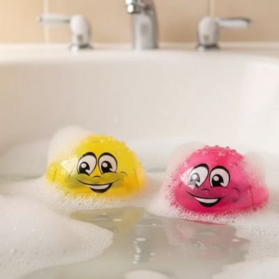 Jouet de bain​ bébé deux variants de couleurs rouge et jaune