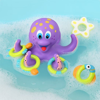 jouet de bain bébé pieuvre aquafun avec anneaux