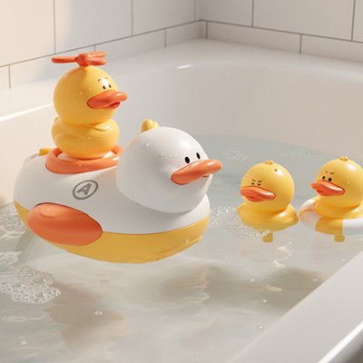 Jouet de bain canard et sa famille