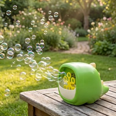 Jouet d'éveil à bulles activé avec design dinosaure dehors