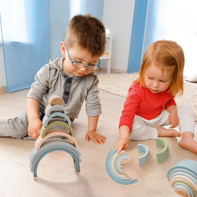 Jouet en Bois - RainbowBridge™ - Bleu - Bulle d'enfant