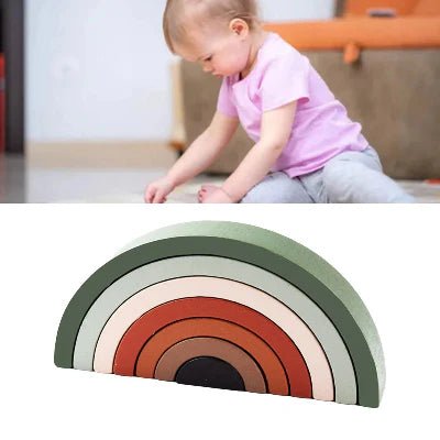 Jouet en Bois - RainbowBridge™ - Vert Marron - Bulle d'enfant