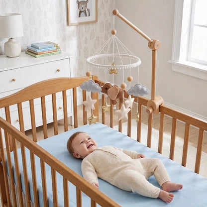 mobile bebe animaux peluche nuages berceau