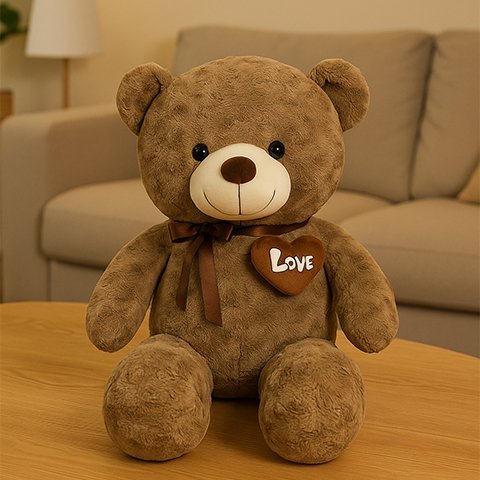 Ours en peluche marron sur une table