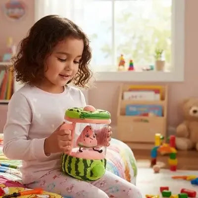 Peluche animal réaliste en situation de jeu