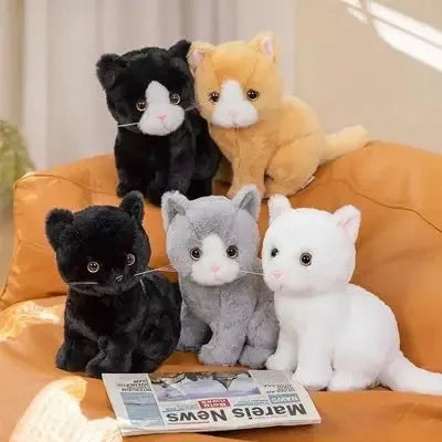 Peluche chat cinq variants de couleurs
