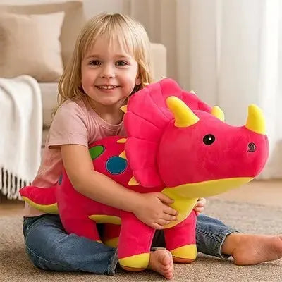 Peluche dinosaure rose pour câlins et jeux enfant