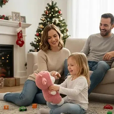 Peluche d'éveil ours en situation de jeu