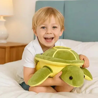 peluche tortue pour câlins doux et réconfortants enfant heureux