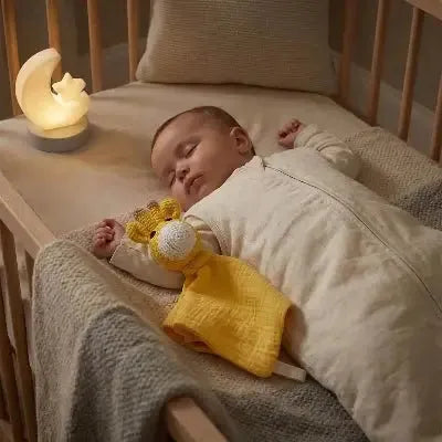 Premier doudou animal, Cadeau naissance douceur en cours d'utilisation